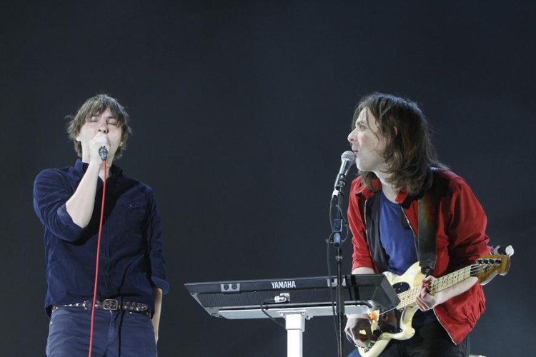Thomas Mars (left) and Deck d'Arcy (right) of Phoenix at Coachella 2013. (Photo: Chris Alvarez for DowntownLobby.com) 