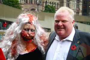 Mayor Rob Ford at the 2013 Toronto Zombie Walk. (Photo: Alex Curley/Aesthetic Magazine Toronto)