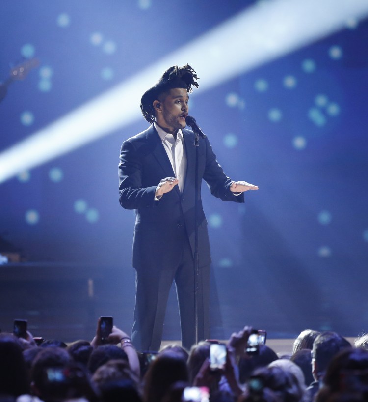 The Weeknd performs "Earned It" during the 2015 JUNO Awards at FirstOntario Centre in Hamilton on March 15, 2015. (Photo: CARAS)