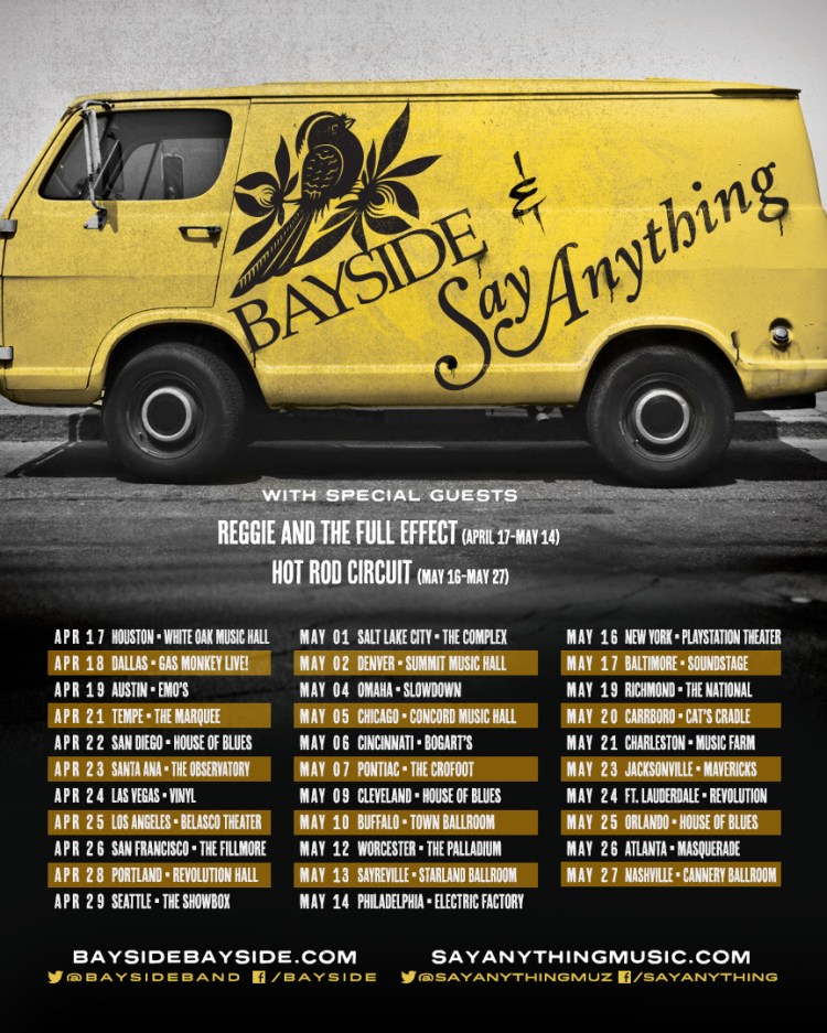 Say Anything and Bayside 2017 Tour