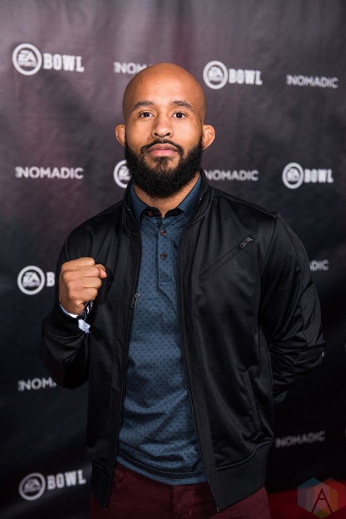 UFC fighter Demetrious Johnson attends the EA Sports Bowl at Club Nomadic in Houston, Texas on February 2, 2017. (Photo: Joey Diaz/Aesthetic Magazine)