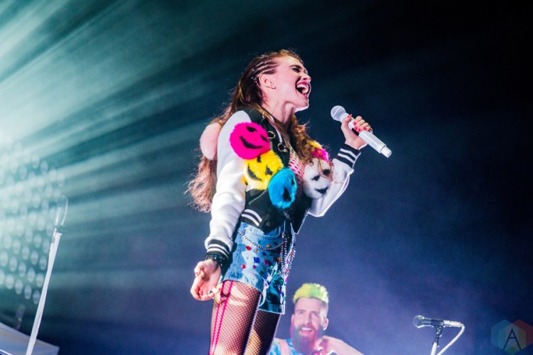 MisterWives performs at the Mohegan Sun Arena in Uncasville, CT on February 24, 2017. (Photo: Timothy Boyer/Aesthetic Magazine)