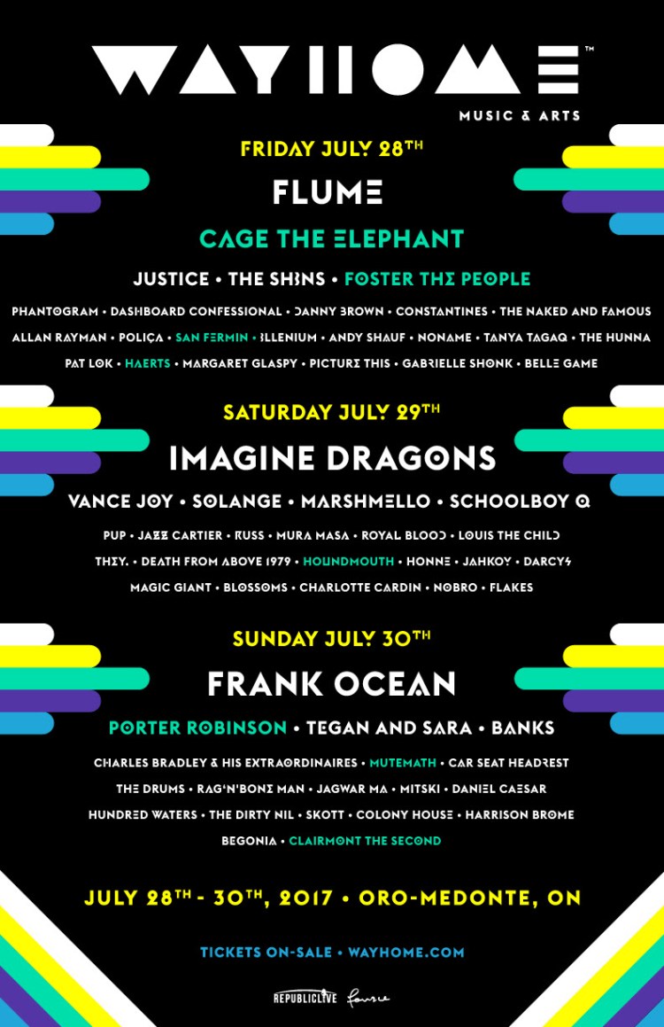 Wayhome Festival Lineup 2017