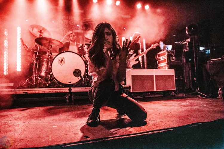 Against The Current performs at St. Andrew's Hall in Detroit on April 8, 2017. (Photo: Ciara Glagola/Aesthetic Magazine)