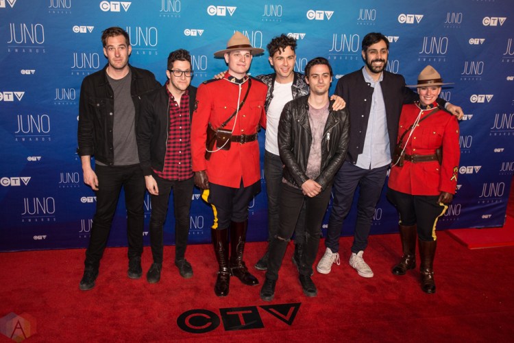 Arkells attend the 2017 JUNO Awards at the Canadian Tire Centre in Ottawa on April 2, 2017. (Photo: Brendan Albert/Aesthetic Magazine)