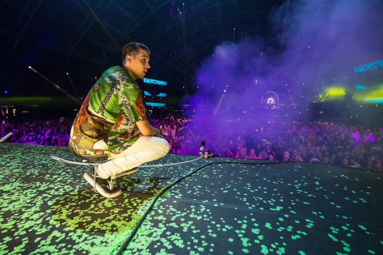 Dillon Francis and G-Eazy perform at the Coachella Music Festival in Indio, California on April 14, 2017. (Photo: Erik Voake)