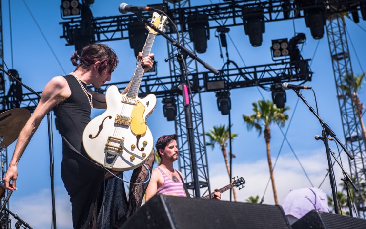 Ezra Furman performs at the Coachella Music Festival in Indio, California on April 16, 2017. (Photo: Charles Reagan)