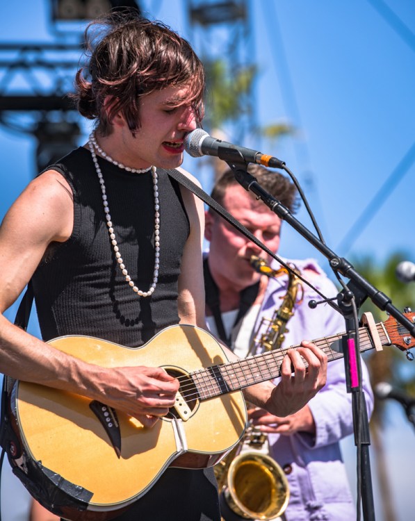 Ezra Furman performs at the Coachella Music Festival in Indio, California on April 16, 2017. (Photo: Charles Reagan)