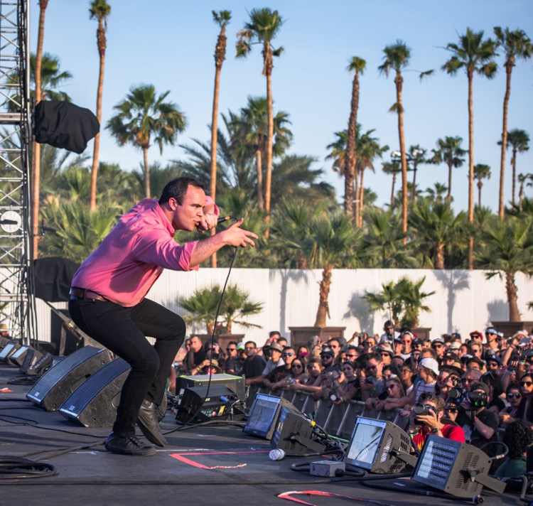 Future Islands performs at the Coachella Music Festival in Indio, California on April 16, 2017. (Photo: Charles Reagan)