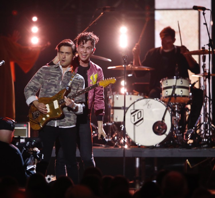 Arkells perform "Drake's Dad" at the 2017 JUNO Awards at the Canadian Tire Centre in Ottawa on April 2, 2017. (Photo: CARAS)