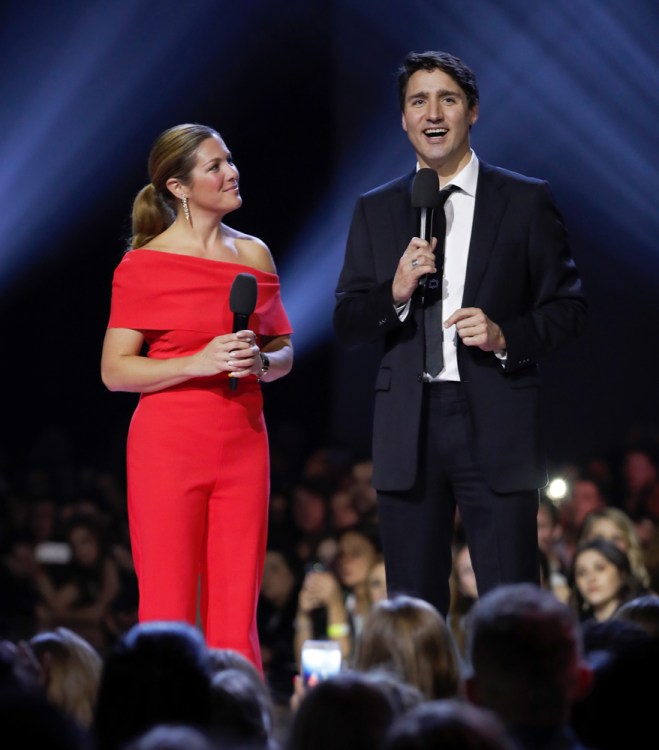 Prime Minister Justin Trudeau appears at the 2017 JUNO Awards at the Canadian Tire Centre in Ottawa on April 2, 2017. (Photo: CARAS)