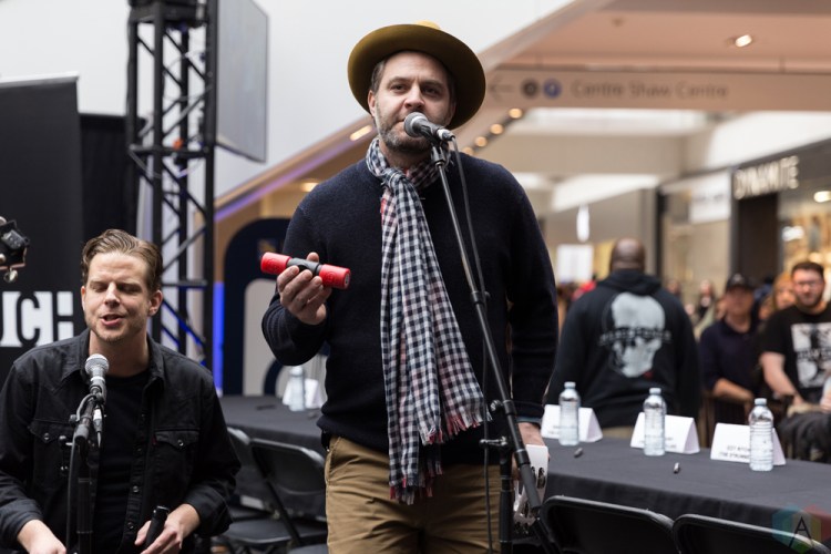 The Strumbellas perform at JUNO Fan Fare at the Rideau Centre in Ottawa on April 1, 2017. (Photo: Brendan Albert/Aesthetic Magazine)
