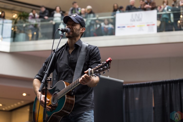 Chad Brownlee performs at JUNO Fan Fare at the Rideau Centre in Ottawa on April 1, 2017. (Photo: Brendan Albert/Aesthetic Magazine)
