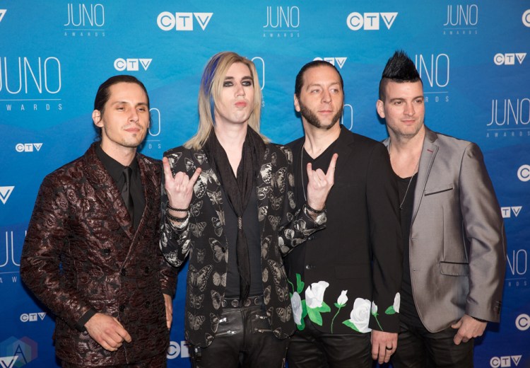 Marianas Trench attends the 2017 JUNO Awards at the Canadian Tire Centre in Ottawa on April 2, 2017. (Photo: Brendan Albert/Aesthetic Magazine)