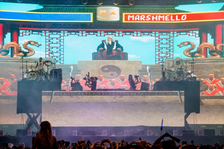 Marshmello performs at the Coachella Music Festival in Indio, California on April 16, 2017. (Photo: Erik Voake)