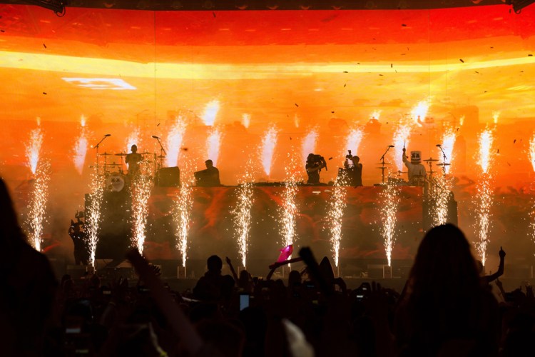 Marshmello performs at the Coachella Music Festival in Indio, California on April 16, 2017. (Photo: Erik Voake)