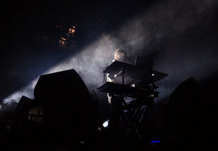 Nicolas Jaar performs at the Coachella Music Festival in Indio, California on April 15, 2017. (Photo: Brian Willette)
