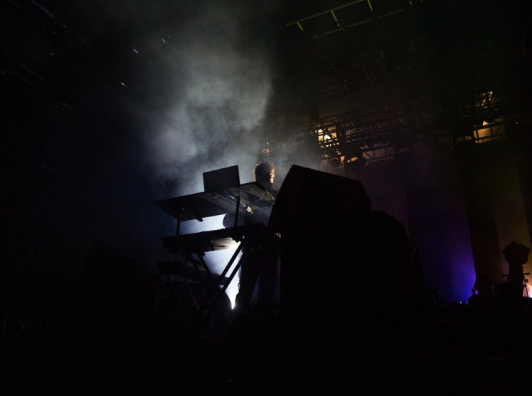 Nicolas Jaar performs at the Coachella Music Festival in Indio, California on April 15, 2017. (Photo: Brian Willette)