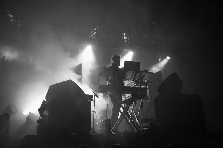 Nicolas Jaar performs at the Coachella Music Festival in Indio, California on April 15, 2017. (Photo: Brian Willette)