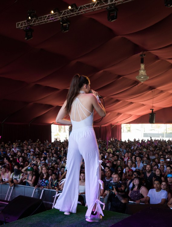 Sofi Tukker performs at the Coachella Music Festival in Indio, California on April 16, 2017. (Photo: Greg Noire)