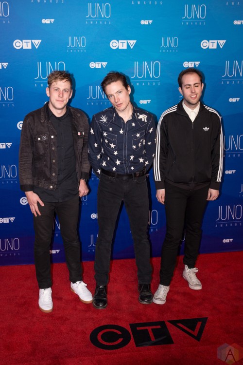 The Dirty Nil attends the 2017 JUNO Awards at the Canadian Tire Centre in Ottawa on April 2, 2017. (Photo: Brendan Albert/Aesthetic Magazine)
