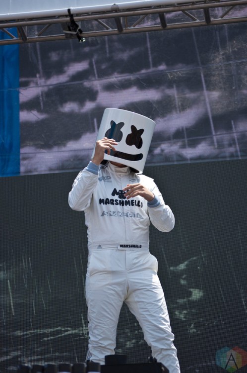 Marshmello performs at the Indy 500 Snake Pit at the Indianapolis Motor Speedway on May 28, 2017. (Photo: Alicia Polk/Aesthetic Magazine)