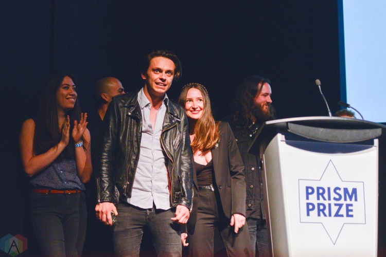 Hi-Fidelity Award winners July Talk at the Prism Prize gala at TIFF Lightbox in Toronto on May 14, 2017. (Photo: Joanna Glezakos/Aesthetic Magazine)