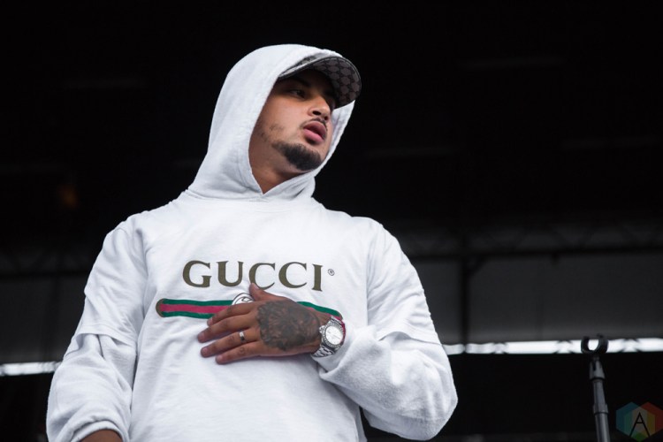 Amir Obe performs at the Port Lands in Toronto on June 23, 2017 during NXNE. (Photo: Sarah McNeil/Aesthetic Magazine)