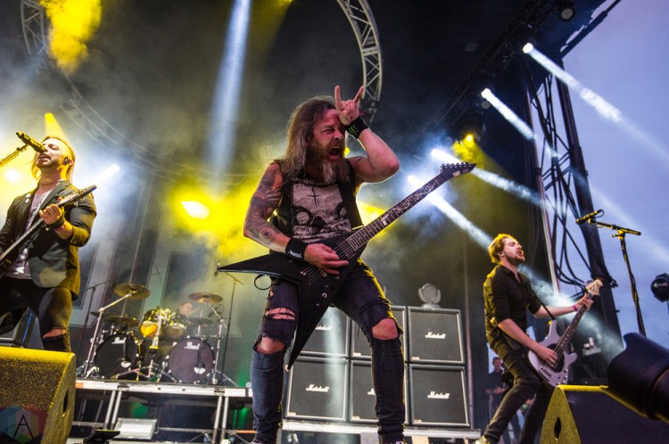 Bullet For My Valentine performs at Montebello Rockfest in Montebello, Quebec on June 23, 2017. (Photo: Greg Matthews/Aesthetic Magazine)