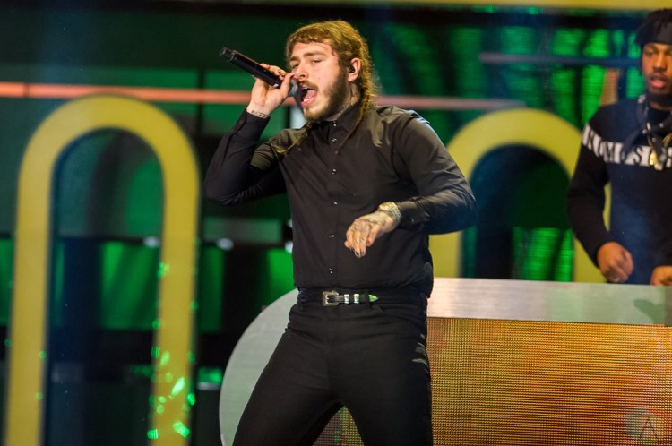 Post Malone performs at the 2017 iHeartRadio Much Music Video Awards in Toronto on June 18, 2017. (Photo: Orest Dorosh/Aesthetic Magazine)