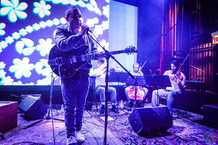Rostam performs at Public Arts in New York City on June 8, 2017. (Photo: Alx Bear/Aesthetic Magazine)