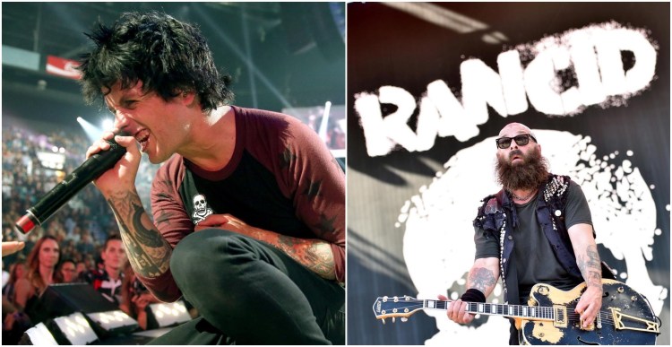 Billie Joe Armstrong of Green Day (L), and Tim Armstrong of Rancid. 