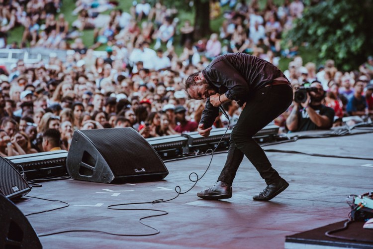 Future Islands performs at the Panorama Music Festival in New York City on July 28, 2017. (Photo: Nikki Jahanforouz)