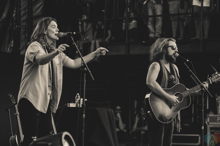 Brandi Carlile and Jim James perform at Lockn' Festival 2017 at Infinity Downs Farm in Arrington, Virginia. (Photo: Ashley Travis/Aesthetic Magazine)