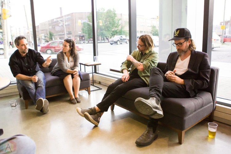 Kevin Drew, and Ben Kowalewicz attend the A&R Angels roundtable at Crow's Theatre in Toronto on August 30, 2017. (Photo: Katrina Lat/Aesthetic Magazine)