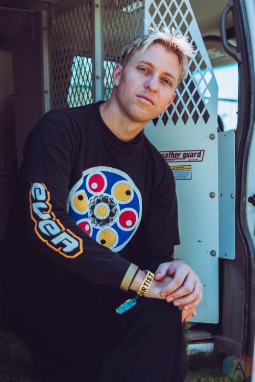 Jonny Pierce of The Drums poses for a backstage portrait at Wayhome 2017. (Photo: Alyssa Balistreri/Aesthetic Magazine)