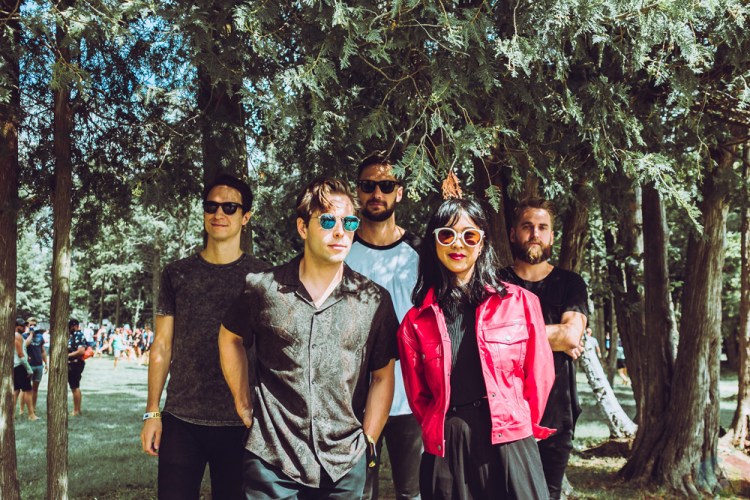 The Naked And Famous pose for a backstage portrait at Wayhome 2017.(Photo: Alyssa Balistreri/Aesthetic Magazine)