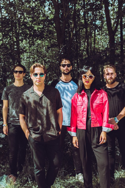 The Naked And Famous pose for a backstage portrait at Wayhome 2017.(Photo: Alyssa Balistreri/Aesthetic Magazine)