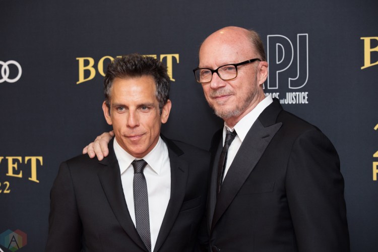 (L-R) Ben Stiller and Paul Haggis attend the Artists For Peace And Justice gala at the Art Gallery of Ontario in Toronto on September 10, 2017 during the 2017 Toronto International Film Festival. (Photo: Brendan Albert/Aesthetic Magazine)