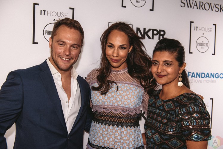 Dennis Andres, Amanda Brugel, & Nelu Handa attend Producers Ball gala in Toronto, Ontario during 2017 Toronto International Film Festival on September 8, 2017. (Photo: Harrison Haines/Aesthetic Magazine)