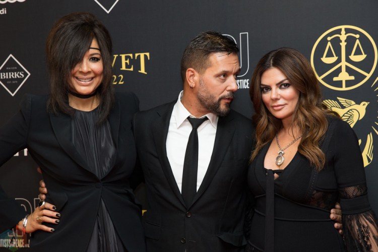 (L-R) Suzanne Boyd, George Stroumboulopoulos, and Natasha Koifman attend the Artists For Peace And Justice gala at the Art Gallery of Ontario in Toronto on September 10, 2017 during the 2017 Toronto International Film Festival. (Photo: Brendan Albert/Aesthetic Magazine)