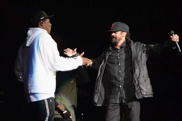 Jay-Z and Damian Marley perform at Made In America Festival at Benjamin Franklin Parkway on September 3, 2017 in Philadelphia, Pennsylvania. (Photo: Kevin Mazur/Getty)