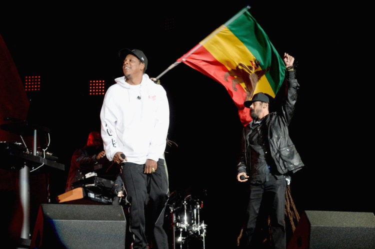 Jay-Z and Damian Marley perform at Made In America Festival at Benjamin Franklin Parkway on September 3, 2017 in Philadelphia, Pennsylvania. (Photo: Kevin Mazur/Getty)