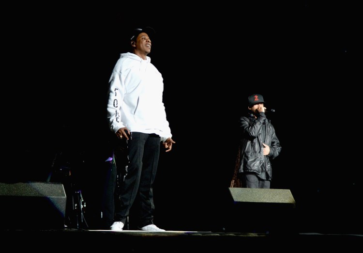 Jay-Z and Damian Marley perform at Made In America Festival at Benjamin Franklin Parkway on September 3, 2017 in Philadelphia, Pennsylvania. (Photo: Kevin Mazur/Getty)