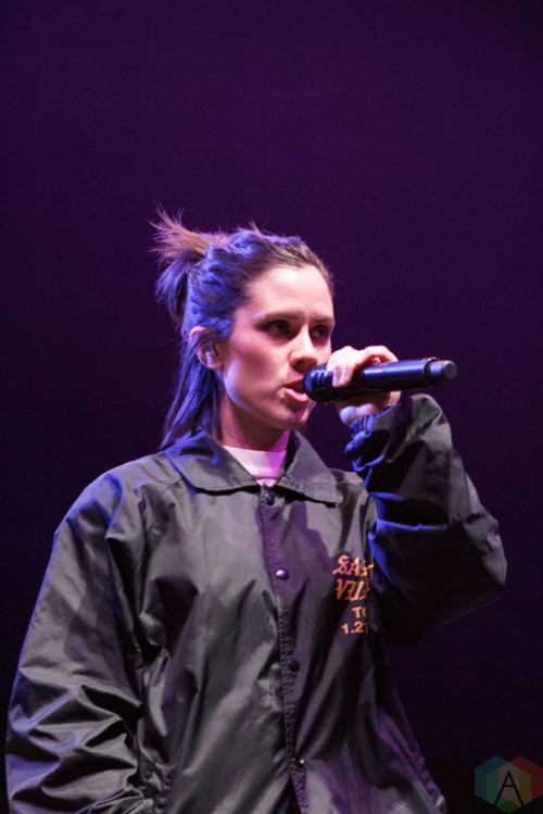 Tegan And Sara performs at High And Low Festival at the NOS Events Center in San Bernardino, California on September 9, 2017. (Photo: James Alvarez/Aesthetic Magazine)