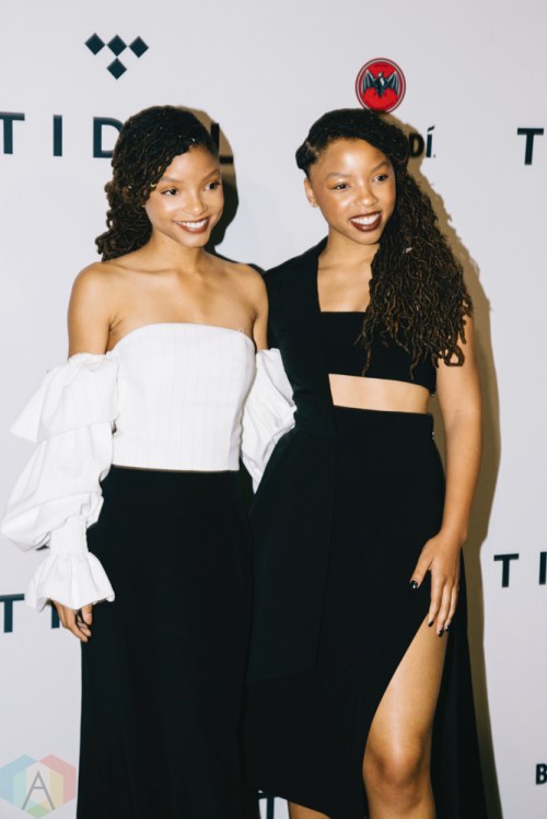NEW YORK, NY - OCTOBER 17: Chloe and Halle attend the TIDAL X: Brooklyn red carpet at Barclays Center in Brooklyn, New York on October 17, 2017. (Photo: Stephan Ordonez/Aesthetic Magazine)