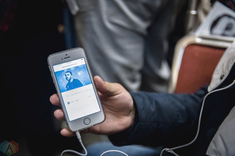 TORONTO, ON - NOVEMBER 2: Fans listen to the new Sam Smith album "The Thrill of it All" aboard a TTC streetcar in Toronto on November 2, 2017. (Photo: Anton Mak/Aesthetic Magazine)