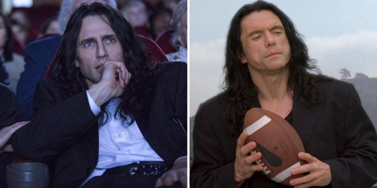 (L to R) Disaster Artist director and star, James Franco, and The Room director, Tommy Wiseau.