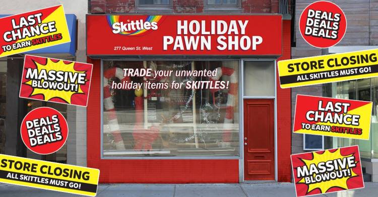 Skittles Holiday Pawn Shop in Toronto