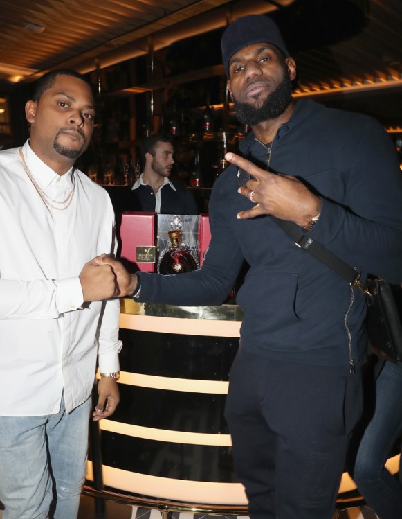 TORONTO, ON - JANUARY 9: Chubbs (L) and Lebron James attend Dwyane Wade's birthday party at Pick 6ix in Toronto on January 9, 2018. (Photo: Johnny Nunez/Getty)